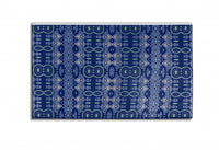 5' X 7' Navy Blue Oriental Area Rug