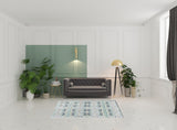 5' X 7' Off White And Beige Oriental Area Rug