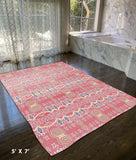 5' X 7' Red Oriental Area Rug