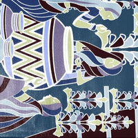 5' X 7' Dark Brown And Blue Abstract Area Rug