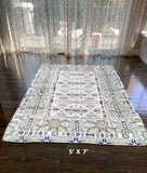 5' X 7' Beige Oriental Area Rug