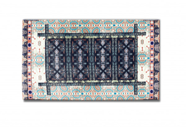 5' X 7' Brown And Beige Oriental Area Rug