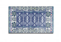 5' X 7' Blue And Green Oriental Area Rug