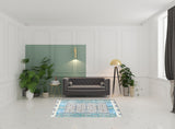 5' X 7' Beige And Green Oriental Area Rug