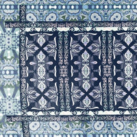 5' X 7' Indigo Light Blue Oriental Area Rug