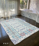 5' X 7' Muted Green Oriental Area Rug