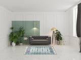 5' X 7' Muted Green Oriental Area Rug