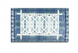 5' X 7' White And Blue Oriental Area Rug