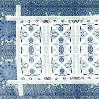 5' X 7' White And Blue Oriental Area Rug