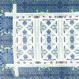 5' X 7' White And Blue Oriental Area Rug