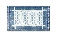 5' X 7' White And Blue Oriental Area Rug