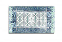 5' X 7' Green And Blue Oriental Area Rug