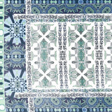 5' X 7' Green And Blue Oriental Area Rug