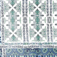 5' X 7' Green And Blue Oriental Area Rug