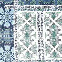 5' X 7' Green And Blue Oriental Area Rug