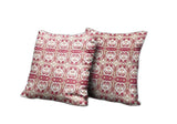 Set Of Two 16" X 16" Red Zippered Broadcloth Geometric Throw Pillow