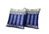 Set Of Two 16" X 16" Grey Purple Zippered Broadcloth Geometric Throw Pillow