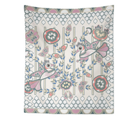 Pink Peacock Duo 80" x 68" Hanging Wall Tapestry