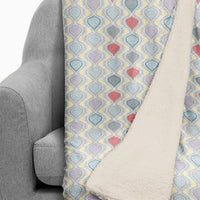 Boho Shades of Grey Blue and Cream Fleece and Sherpa Throw Blanket