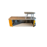 37" Rustic Natural and Yellow Peace Van Coffee Table