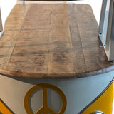 37" Rustic Natural and Yellow Peace Van Coffee Table