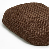 Brown 2' x 3' Lux Faux Fur Oval Pet Bed