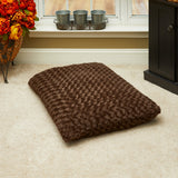 Brown 3' x 4' Lux Faux Fur Rectangle Pet Bed