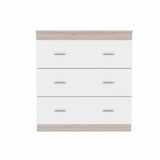 33" Light Gray and White Three Drawer Dresser