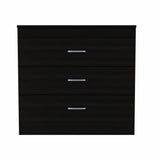 29" Black Three Drawer Dresser