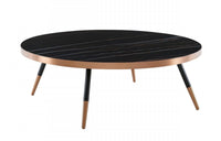 Modern Large Black and Gold Ceramic Coffee Table