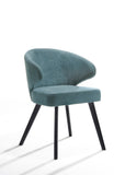 Set of Two Teal Black Modern Dining Chairs