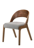 Set of Two Gray Walnut Fabric Modern Dining Chairs