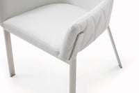 White Faux Leather Dining Chair