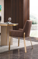 Brown Brass Dining Chair