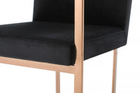 Black Rosegold Velvet Dining Chair