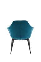 Teal and Black Velvet Dining or Side Chair