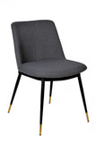 Set of Two Gray Black Dining Chairs