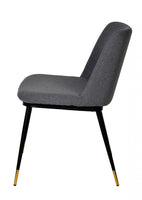 Set of Two Gray Black Dining Chairs