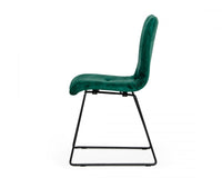 Set of Two Emerald Green Velvet Dining Chairs