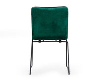 Set of Two Emerald Green Velvet Dining Chairs