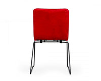 Set of Two Red Velvet Dining Chairs