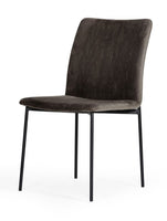 Set of Two Brown Black Dining Chairs