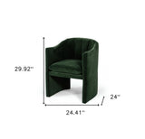 Dark Green Velvet Modern Curvilinear Dining Chair