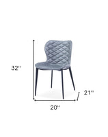 Set of Two Gray Black Modern Dining Chairs