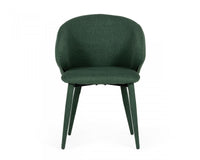 Set of Two Green Fabric Wrapped Dining Chairs