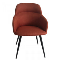 Orange and Black Linen Ergo Modern Dining Chair