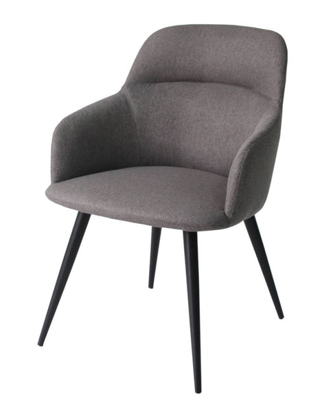 Gray and Black Linen Ergo Modern Dining Chair