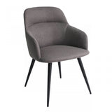 Gray and Black Linen Ergo Modern Dining Chair