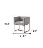 Gray Antique Velvet Brass Dining Chair