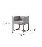 Gray Antique Velvet Brass Dining Chair